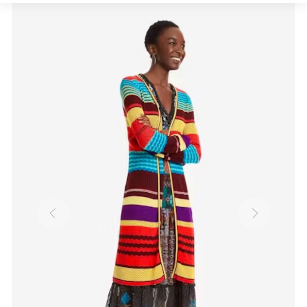 Desigual Multicolor Striped Cardigan